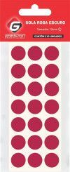 ETIQUETA 15MM BOLA ROSA ESCURO COM 210 ETIQUETAS GRESPAN - 1 UNIDADE