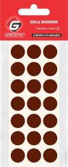 ETIQUETA 15MM BOLA MARROM COM 210 GRESPAN - 1 UNIDADE