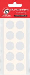 ETIQUETA 19MM BOLA TRANSPARENTE COM 150 GRESPAN - 1 UNIDADE