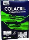 ETIQUETA LASER CC184 100 FOLHAS COLACRIL - REF. CC184 - 1 UNIDADE