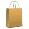 SACOLA PARA PRESENTE LAMINADO 26 X 19.5 X 9.5 CM OURO  - REF. 1001046 - PACOTE COM 10 UNIDADES