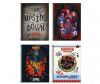 CADERNO 10 MATERIAS CAPA DURA 160 FOLHAS STRANGER THINGS - REF. 29412 - PACOTE COM 4 UNIDADES