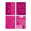 CADERNO 1 MATERIA CAPA DURA 80 FOLHAS LOVE PINK TILIBRA - REF. 30490 - PACOTE COM 4 UNIDADES