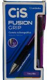 CANETA ESFEROGRAFICA 0.7 FUSION GRIP LILAS CIS - REF. 57.6200 - CAIXA COM 12 UNIDADES