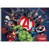CADERNO CARTOGRAFIA CAPA DURA 80 FOLHAS AVENGERS TILIBRA - REF. 30901 - PACOTE COM 4 UNIDADES
