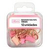 PRENDEDOR DE PAPEL 19MM ROSA PASTEL TILIBRA - REF. 31578 - CAIXA COM 12 UNIDADES