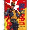 CADERNO 1 MATERIA CAPA DURA 80 FOLHAS FREE FIRE TILIBRA - REF. 31960 - PACOTE COM 4 UNIDADES