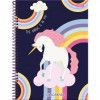 CADERNO 1 MATERIA CAPA DURA 80 FOLHAS UNICORNIO FORONI - REF. 6207 - PACOTE COM 4 UNIDADES