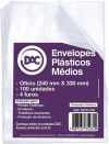 ENVELOPE PLASTICO 4 FUROS A4 225X300 MEDIO DAC - REF. 5078A4-100 - PACOTE COM 100 UNIDADES