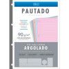 BLOCO PARA FICHARIO 80 FOLHAS ARGOLADO COLORIDO 90G TILIBRA - REF. 34293 - PACOTE COM 5 UNIDADES