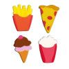 BORRACHA MINI FOODS SORTIDO TILIBRA - REF. 34504 - CAIXA COM 4 POTES