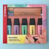 KIT 5 MARCA TEXTO + 5 CANETAS 0.4 PASTEL STABILO - REF. 55.3400 - 1 UNIDADE
