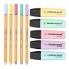 KIT 5 MARCA TEXTO + 5 CANETAS 0.4 PASTEL STABILO - REF. 55.3400 - 1 UNIDADE