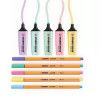 KIT 5 MARCA TEXTO + 5 CANETAS 0.4 PASTEL STABILO - REF. 55.3400 - 1 UNIDADE