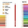 LAPIS 24 CORES SEXTAVADO RECICLADO WAVE BAZZE - REF. 901705 - PACOTE COM 6 UNIDADES
