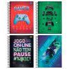 CADERNO 1 MATERIA CAPA DURA 80FL PLAYER 1 JANDAIA - REF. 69064-24 - PACOTE COM 4 UNIDADES
