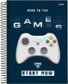 CADERNO 1 MATERIA CAPA DURA 80FL PLAYER 1 JANDAIA - REF. 69064-24 - PACOTE COM 4 UNIDADES