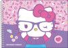 CADERNO CARTOGRAFIA CAPA DURA 80FL HELLO KITTY JANDAIA - REF. 72983-24 - PACOTE COM 4 UNIDADES