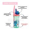 COPO 360ML COM CANUDO 3D STITCH TUUT - REF. 26971 - 1 UNIDADE