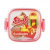 BORRACHA LANCHEIRA MINI FOODS COM 4 PECAS TILIBRA - REF. 353108 - 1 UNIDADE