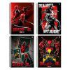 CADERNO 1 MATERIA CAPA DURA 80 FOLHAS DEADPOOL ANIMATIVA - REF. 10288 - PACOTE COM 4 UNIDADES