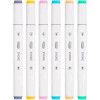 PINCEL MARCADOR ARTISTICO DUAL MARKER PASTEL COM 6 BRW - REF. DM0602 - 1 UNIDADE