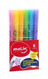 PINCEL MARCA TEXTO FLUO GLITTER COM 6 MOLIN - REF. 09099 - 1 UNIDADE
