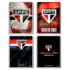 CADERNO 16 MATERIAS CAPA DURA 256 FOLHAS SPFC CREDEAL - REF. 284445 - PACOTE COM 2 UNIDADES