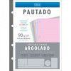 BLOCO PARA FICHARIO 80FL COLEGIAL ARGOLADO COLOR 90G TILIBRA - REF. 34292 - PACOTE COM 5 UNIDADES